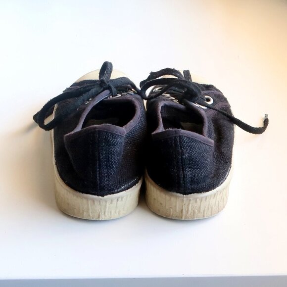 SPALWART Black & White Linen Lace-up Keds / Sneakers / Sports Shoes Size - Picture 5 of 15